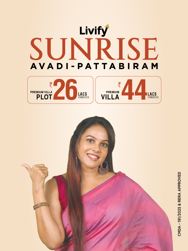 Livify Sunrise project offer in Avadi-Pattabiram with pricing highlights and CMDARERA approval