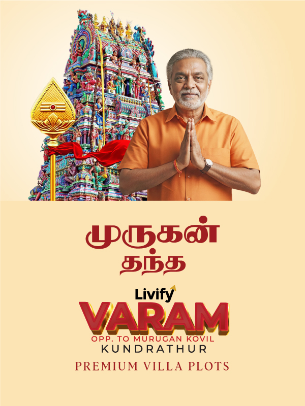 Livify Varam Kundrathur premium villa plots showcased with cultural temple theme