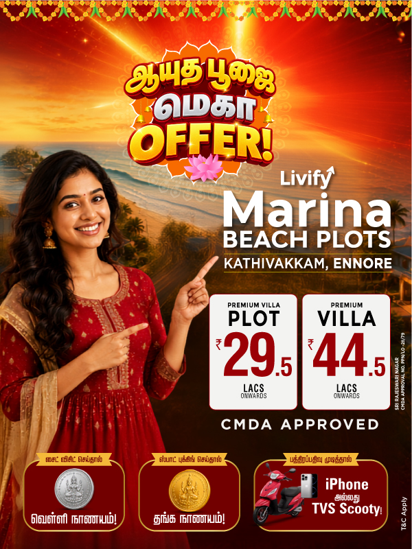 Livify Marina Beach Plots Offer in Ennore